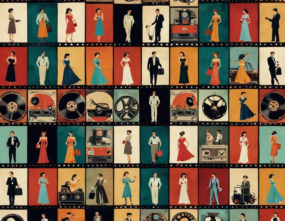 A visually captivating collage illustrating the progression of sensual storytelling, featuring scenes from classic naughty films transitioning into iconic romantic moments. Include elements like vintage film reels, a soft-focus backdrop of passionate couples, and vibrant heart motifs. Enhance the image with warm, inviting colors to evoke emotion and nostalgia. whimsical art style. vibrant colors.
